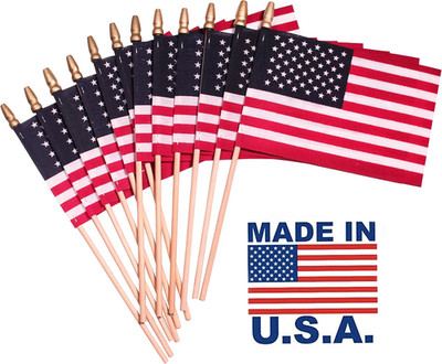 American Flags on Stick - Handheld Spearhead US Flag for 4Th of July, Memorial D