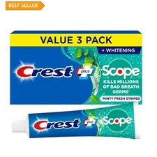 3 x 5.4 oz Scope Whitening Toothpaste - Tartar & Enamel Protection, Fresh Breath 0.89 per gallon