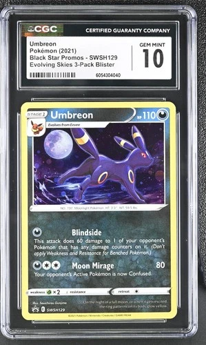 CGC 10 Umbreon SWSH129 Black Star Promo  3-Pack Blister Pokemon Card (Moonbreon)