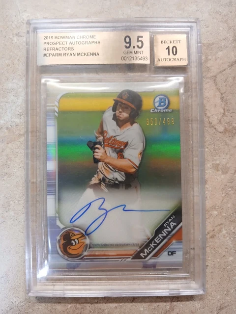 2019 Bowman Chrome Prospect Autograph Refractor Ryan McKenna BGS 9,5 /499 POP 1!