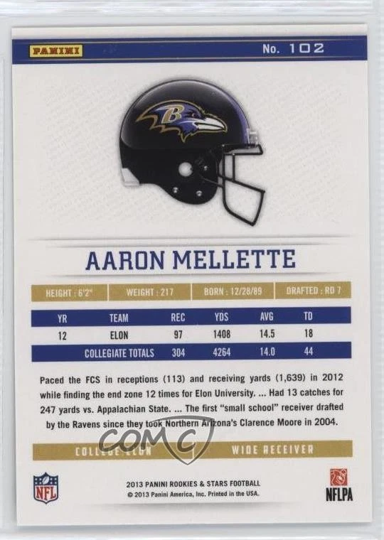 2013 Panini Rookies & Stars Longevity Rookie Aaron Mellette #102 RC - Image 2 of 2