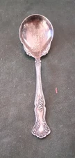 1847 Rogers Silverplate 6" Sugar Spoon Grapes VINTAGE Triple X Plated