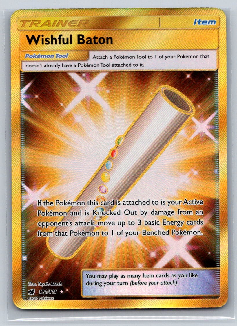 Wishful Baton (Secret) Holo Secret Rare SM - Crimson Invasion 121/111 NM