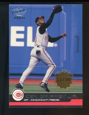 #ad 2001 Pacific Premier Date #109 Ken Griffey Jr Reds HOF 36 RARE SSP Mint $169.00