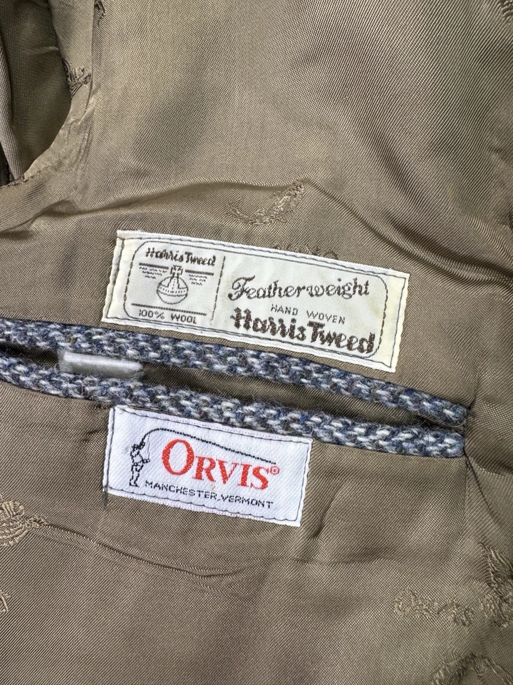 Blazer Abrigo Deportivo Chaqueta De Colección Orvis Para Hombres 40" Pecho Harris Tweed Gris Espiga Foto 4 de 4