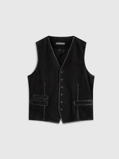  1,298.00 John Varvatos Vista Vest. Black Leather Brand New w/tags Size 50