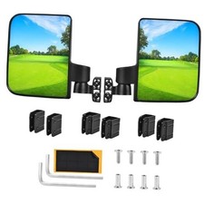 Golf Cart Mirror No Drilling Folding Adjustable 180 Degree Side Rear View