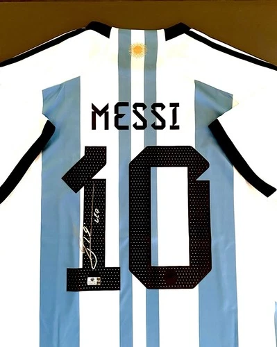 Lionel Messi Signed Autographed Soccer Jersey Argentina FIFA World cup 2022 COA