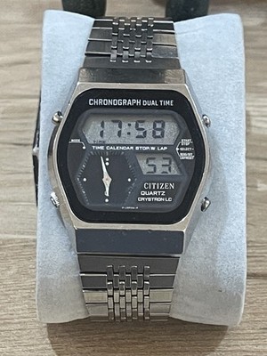 RARE Citizen Crystron LC 4-097416 Men's 1970s Ana-Digi Chronograph