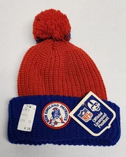 VTG 80's New England Patriots Beanie Winter Knit Pom Pom Hat NFL - BRAND NEW W/T