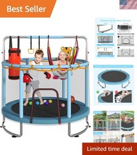 Trampoline for Kids, Upgrade Full Anti-Rust 440lbsToddler Trampoline with Net...