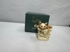 Harmony Kingdom MOGGY BAG Trinket Box Figurine Cat Shopping England 1999 SIGNED