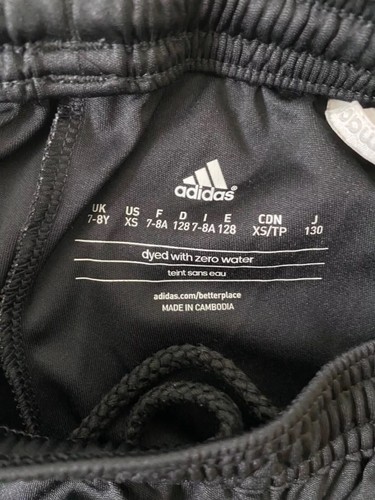 Boys Size XS Athletic Shorts Adidas Black and White Stretch Drawstring - Picture 6 of 12