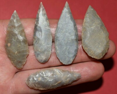 African Neolithic Stone Projectile Knapped Arrowhead Points Sahara Desert Africa