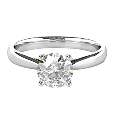 2.00 Ct Round Simulated Diamond Engagement Ring 14K Solid White Gold ...