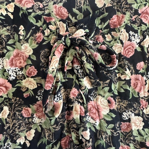 Vintage 90er Kleid Gr. Large Drop Waist Schnürung Cami Slip Blumen Oversized transparent - Bild 19 von 22