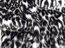 Animal Fun Faux Fur Fabric Material - SNOW LEOPARD