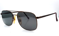 Vintage Accuflex 113 Brown Pilot Metal Sunglasses Japan W/NEW LENSES 