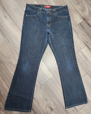 VINTAGE LEVIS 525 DARK WASH MID RISE BOOT CUT JEANS 12 - 34x31