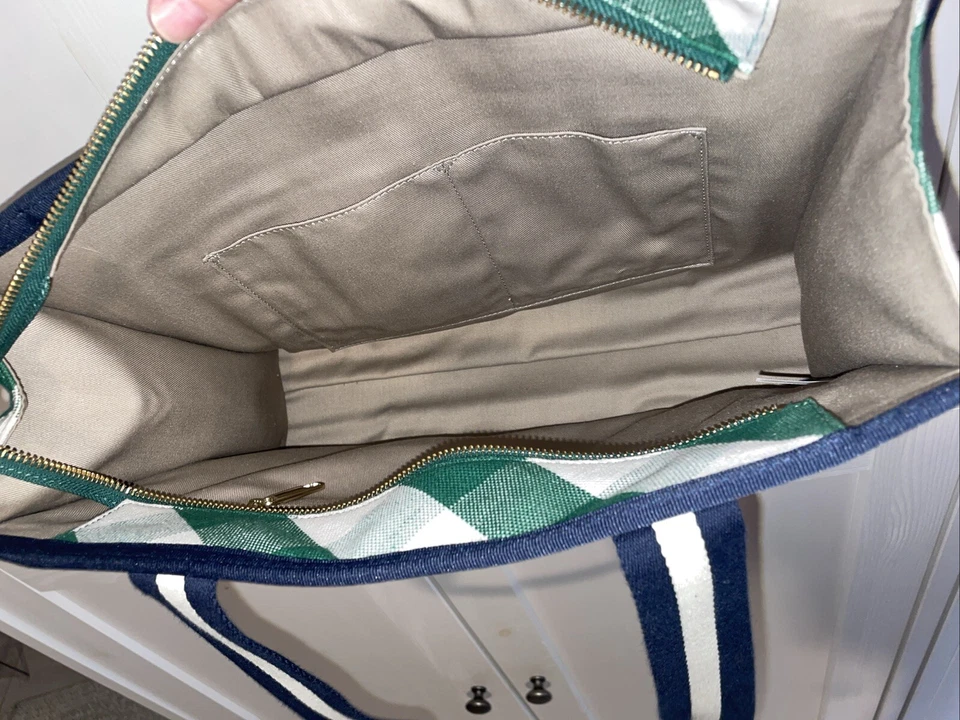 Talbots Green/White Ladybug linen tote Shoulder Bag - Image 4 of 4