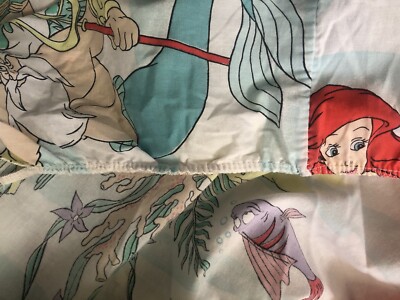 Vintage 90’s The Little Mermaid Twin Bed Sheets 1-flat 1-fitted