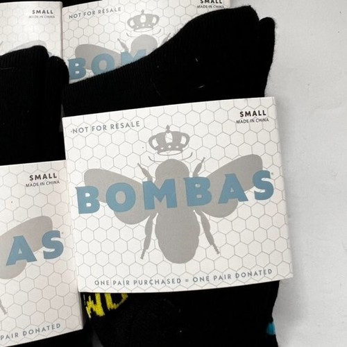 Bombas Youth Black Crew Socks size small - Picture 4 of 5