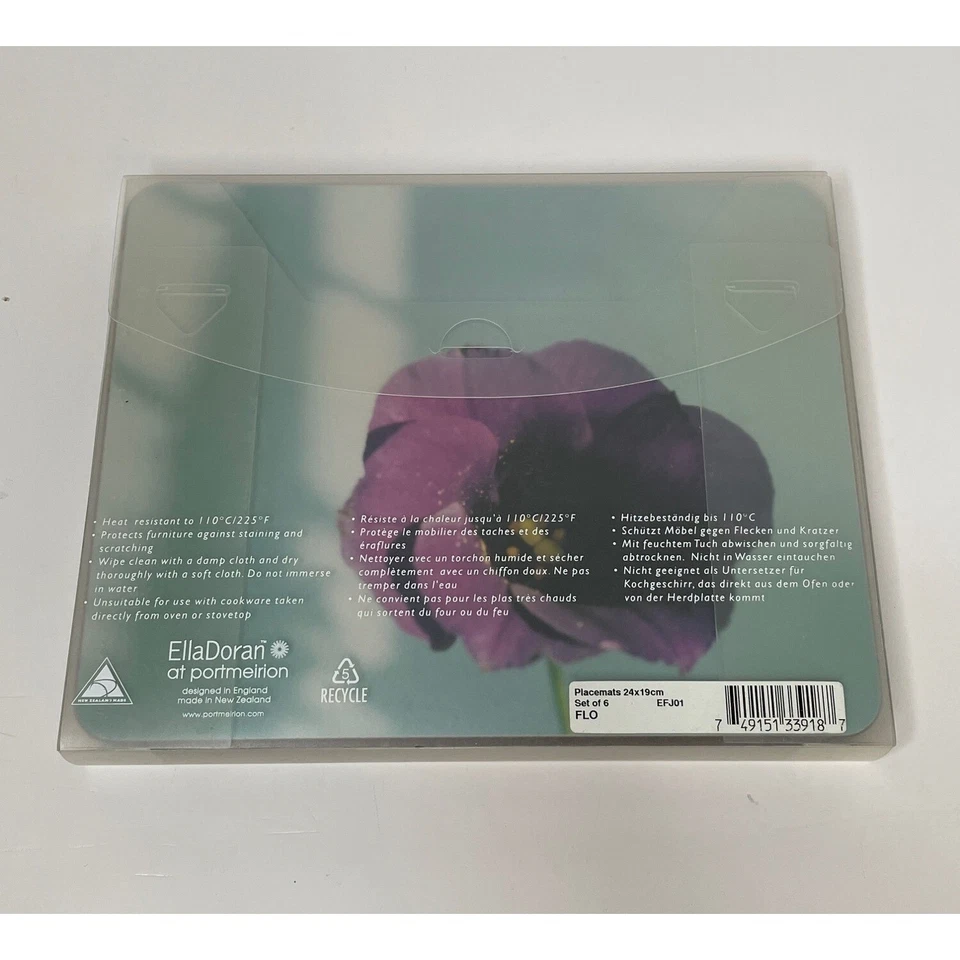 Ella Doran At Portmeirion Floral Placemats Set Of 6 Dining Room Table Setting - Image 3 of 4