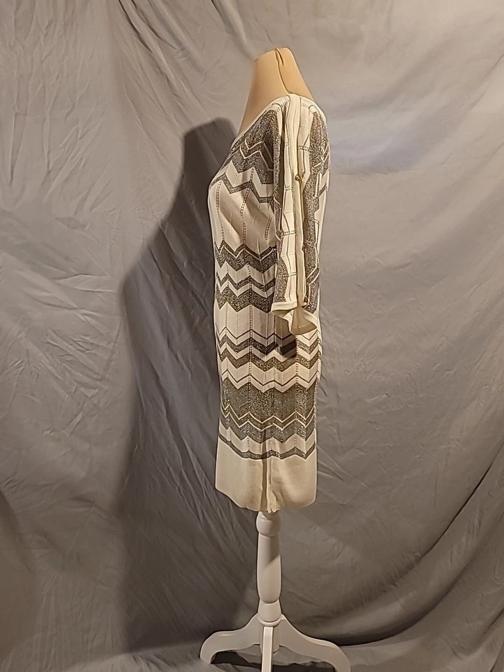Платье-свитер My Michelle средний цвет слоновой кости металлик рукава 3/4  - Изображение 4 из 4
