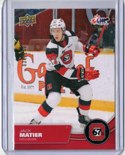JACK MATIER 21/22 Upper Deck CHL Red Exclusives #58 Ottawa 67's Rookie #'d /100