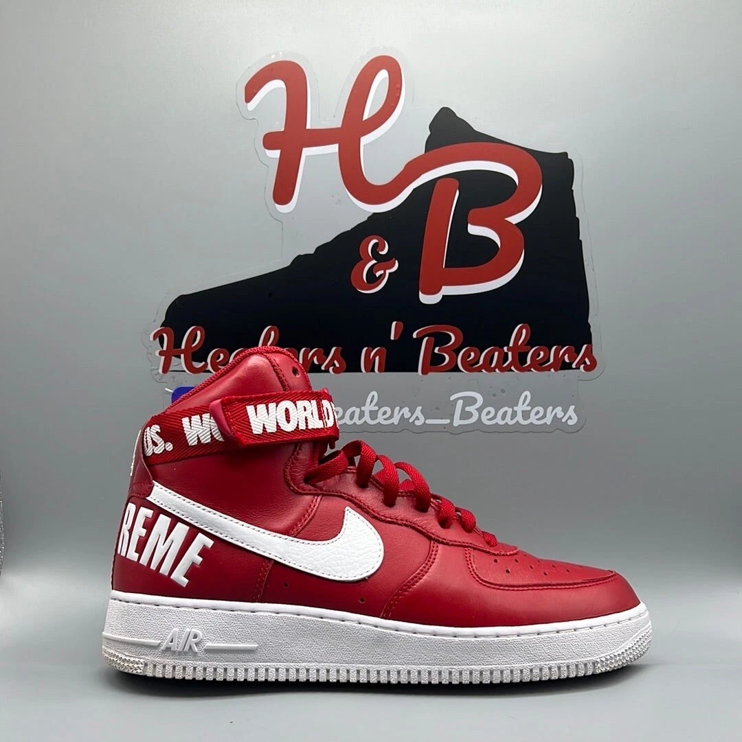 Size+10+-+Nike+Air+Force+1+High+SP+x+Supreme+Red+2014 for