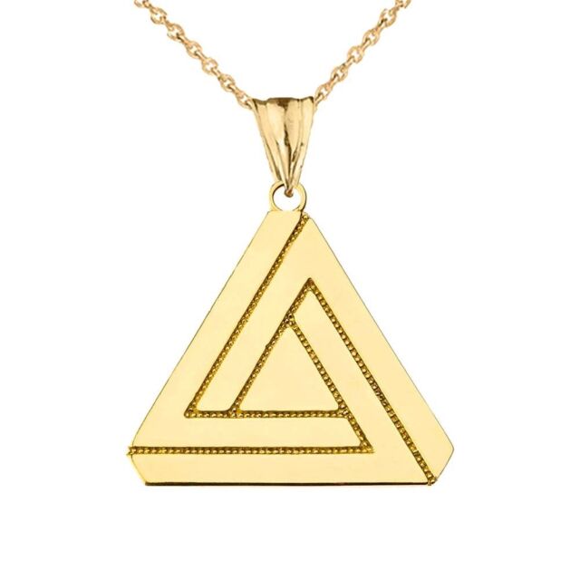 The Impossible (penrose) Triangle Pendant Necklace In 14K GOLD