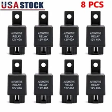 8 Pcs DC 12V 40A 40 AMP Car Auto Automotive Van Boat Bike 4 Pin SPST Alarm Relay
