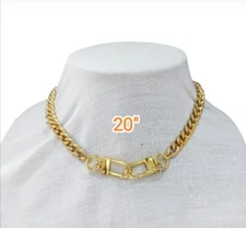 Necklace stainless steel 18k gold plated Cuban Link 20 "  Good quality