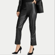 Ralph Lauren Genuine Leather Straight Leg Pant