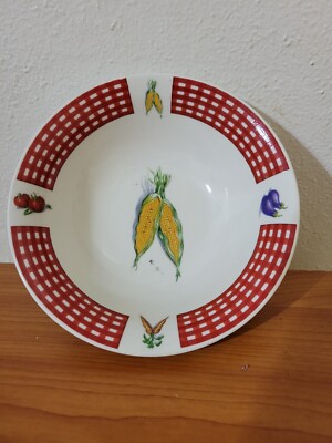 Fall Theme Fresh Vegetables Corn 7'' Soup Bowl 12 oz. Other Patterns Available