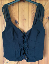Womens Somebody Else Black gothic corset style crop to, Size M, BNWT