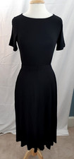 Karen Kane Women's Sz XS Black Short Sleeve Artisan Midi Dress Pockets Stretch