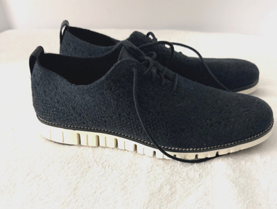 Cole Haan ZERØGRAND Knit Oxford Sneakers Black Men's Lace Up