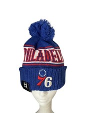 Philadelphia 76ers New Era Beanie Knit Pom Winter NBA Hat Blue, Red & White