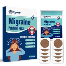 10 Pcs Migraine Relief Patches, Fast Acting Temple Gel for Light Sensitivity Pad
