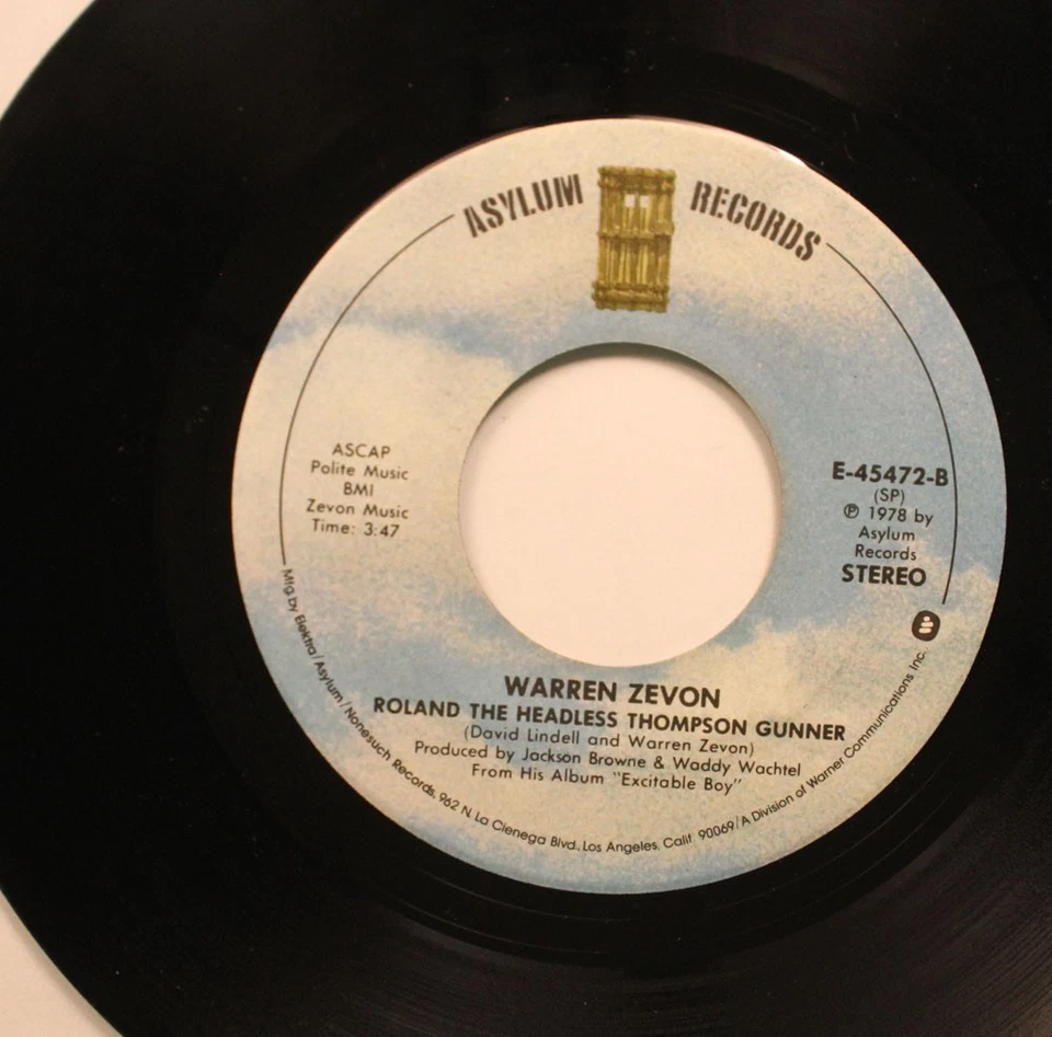 Halloween 45 Warren Zevon - Werewolves Of London / Roland The Headless Thompson - Image 2 of 2