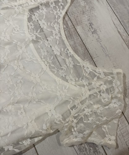 Maxi abito Wild Fable trasparente overlay taglia L grande - avorio - NUOVO B - Foto 6 di 14