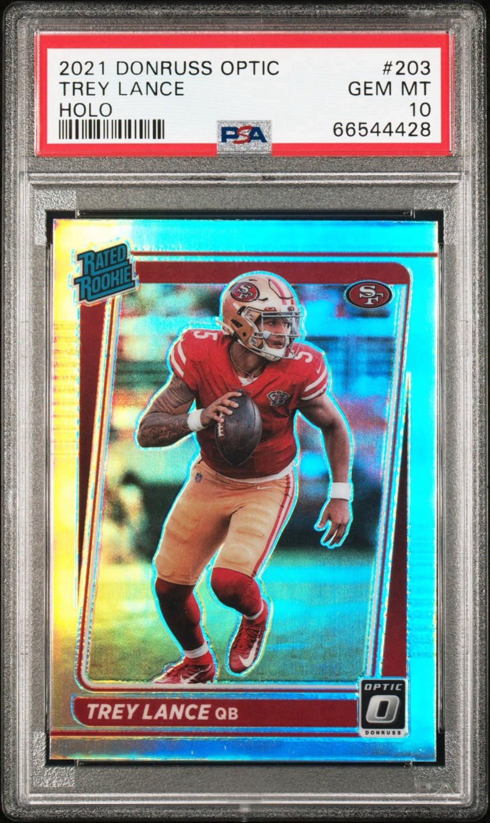 Trey Lance Panini Donruss Optic #203 Holo