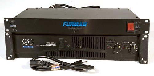 🔥【PRO SERVICED】QSC RMX 1450 2-Ch 1400W Amp + Furman RP-8 Conditioner!💥GUARANTY