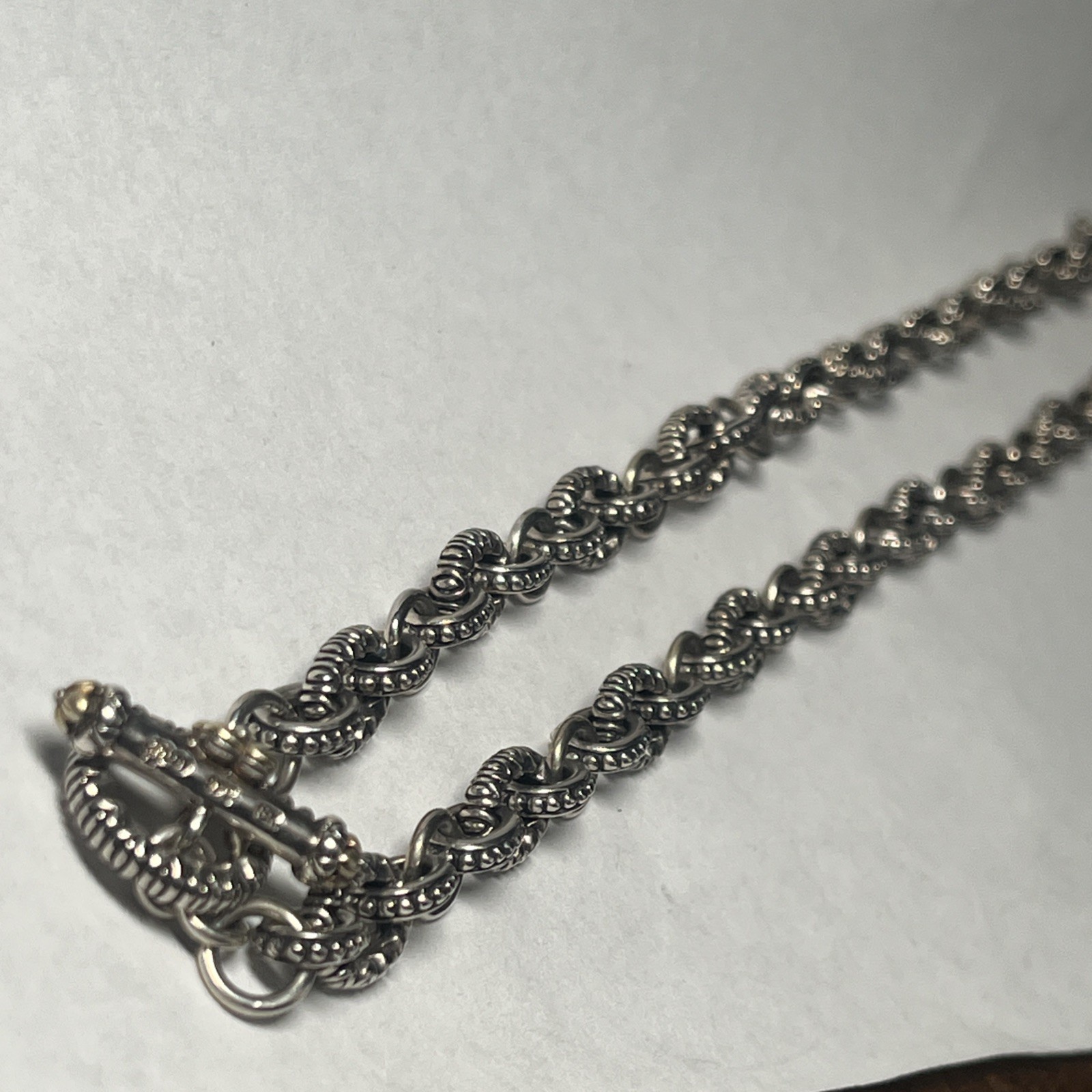 Sterling Silver & 18k Yellow Gold Necklace By Barbara Bixby 17 Inch - K2