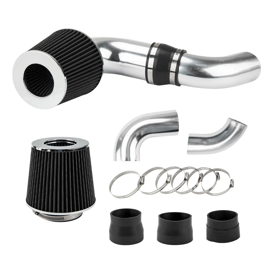 Kit de admisión de aire frío + filtro negro 3,5 pulgadas para Chevrolet S10 V6 1996-2003 4,3 L Foto 2 de 4