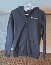 Champion Youth Hoodie Black Size Large - 14/16 Full Zip with Pockets