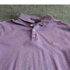 Polo Ralph Lauren Classic Fit Heathered Purple Short Sleeve Polo Shirt Mens L