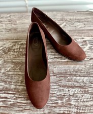 Arche Ladies Nubuck Wedge Shoes in Chocolate Brown