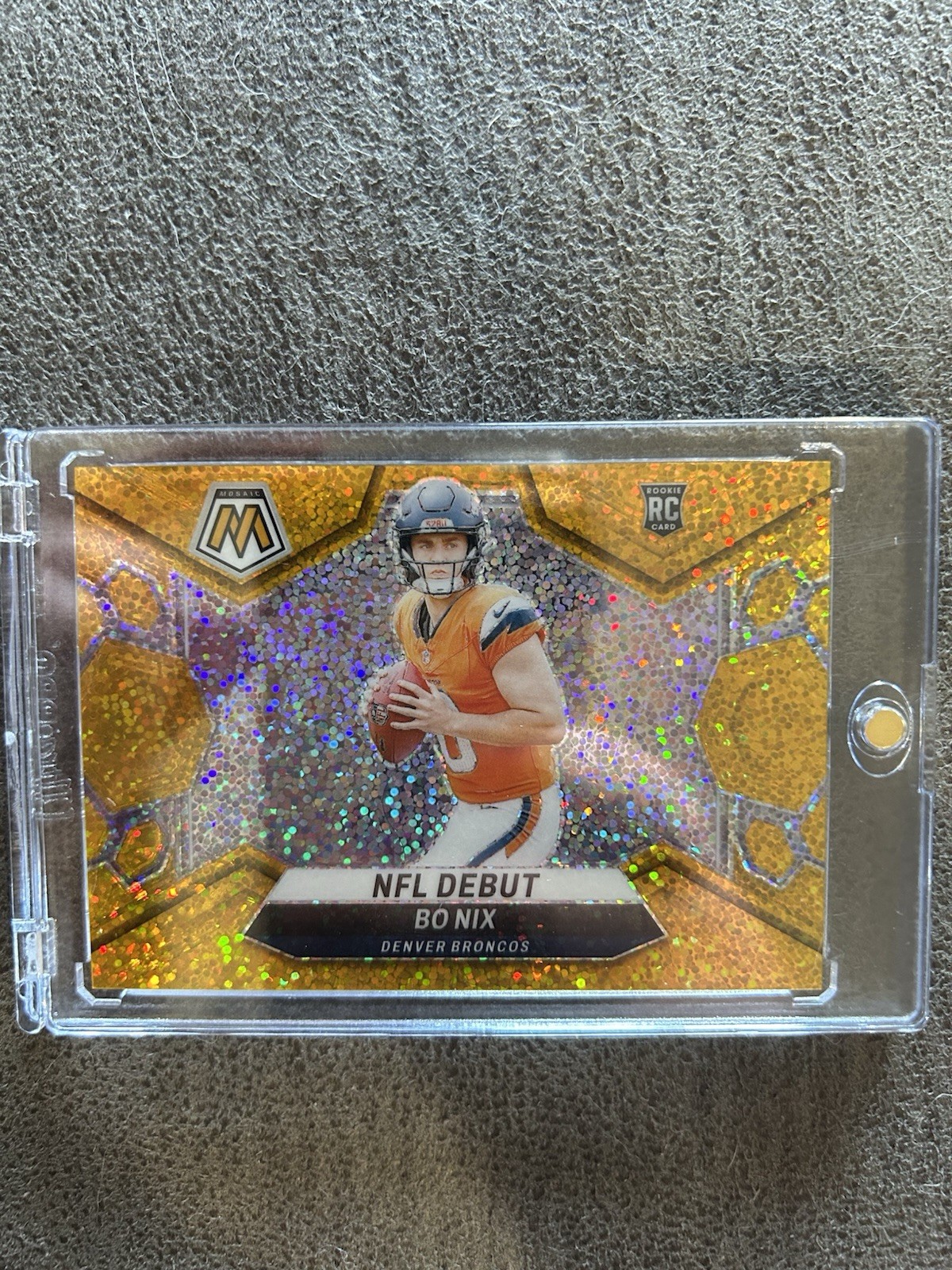 2024 Panini Mosaic Gold Sparkle Prizm Rookie Bo Nix 20/24 Card #271